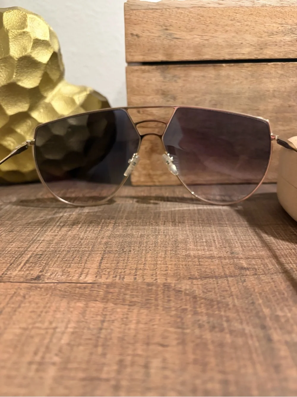 Chloe Aviator Gradient Smoke Sunglasses